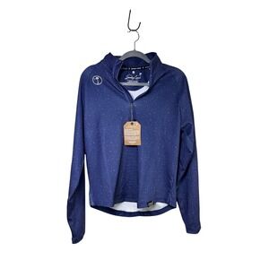 Sunday Swagger Men's Small UPF 50+ Blue Speckled 1/4 Zip Pullover NWT